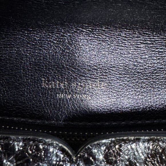 Kate Spade Market crossbody Top Handle Bag Collins Leopard Metallic Blue Sample - Picture 9 of 12